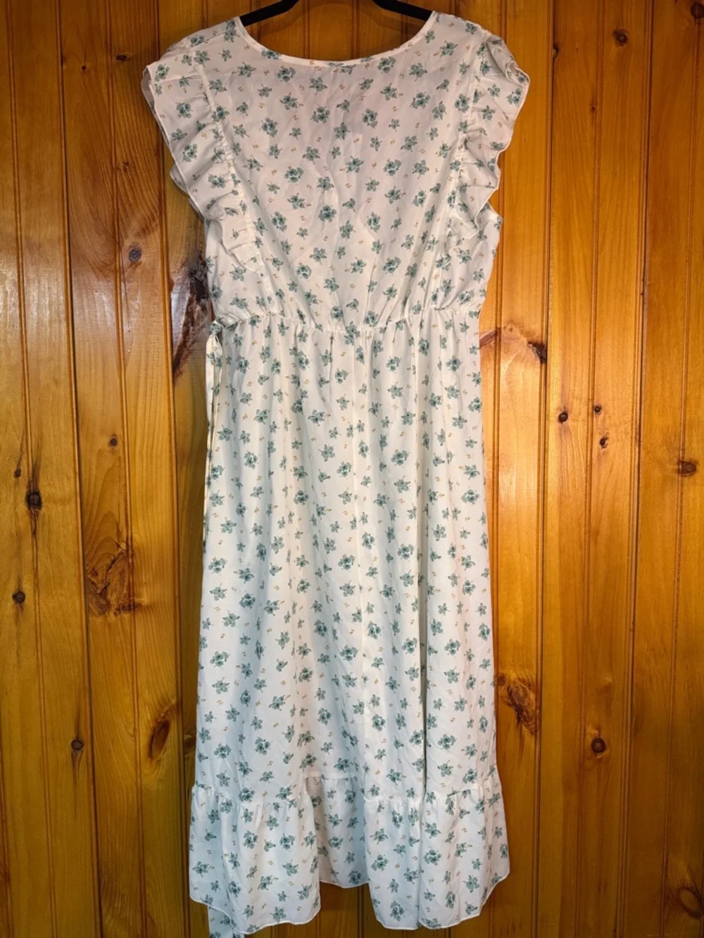 Kohl's Cream Dress with Teal Floral Print - Picture 8 of 10
